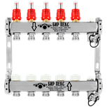 Коллекторные группы из нержавеющей стали с расходомерами и термостатическими вентилями