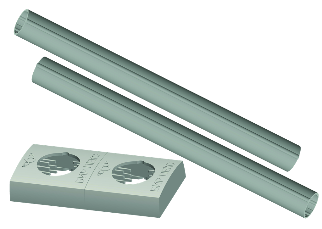 Кожух декоративный 300 мм (2 шт.) + накладка серая (2 шт.)