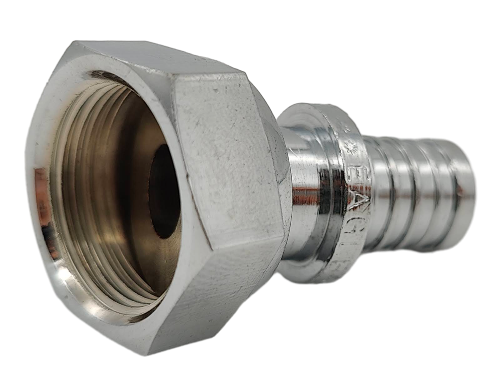 Соединитель прямой ПРЕСС с накидной гайкой 1/2" x 20 (2.8), никель